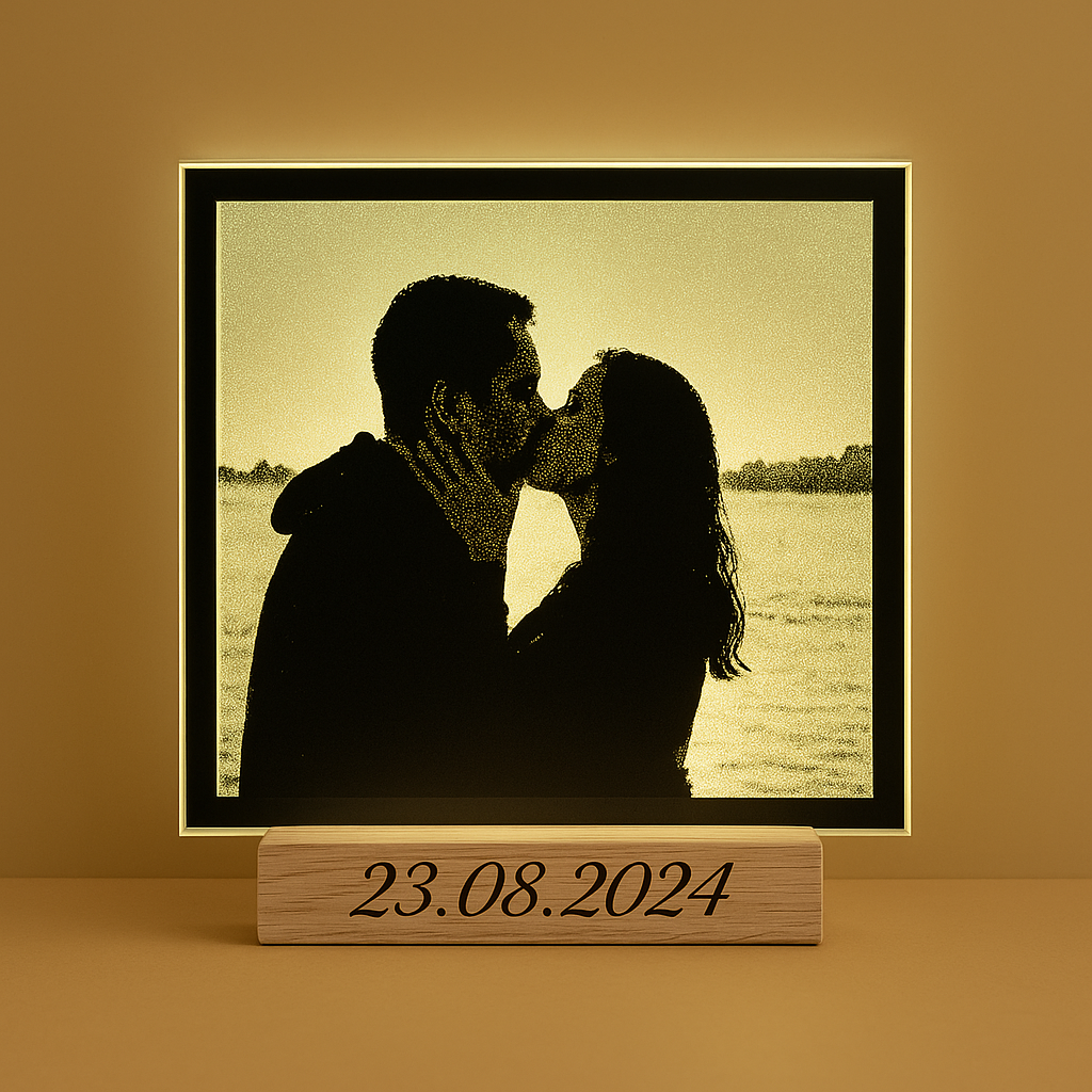 LED Spiegelglas Lampe - Personalisierbar