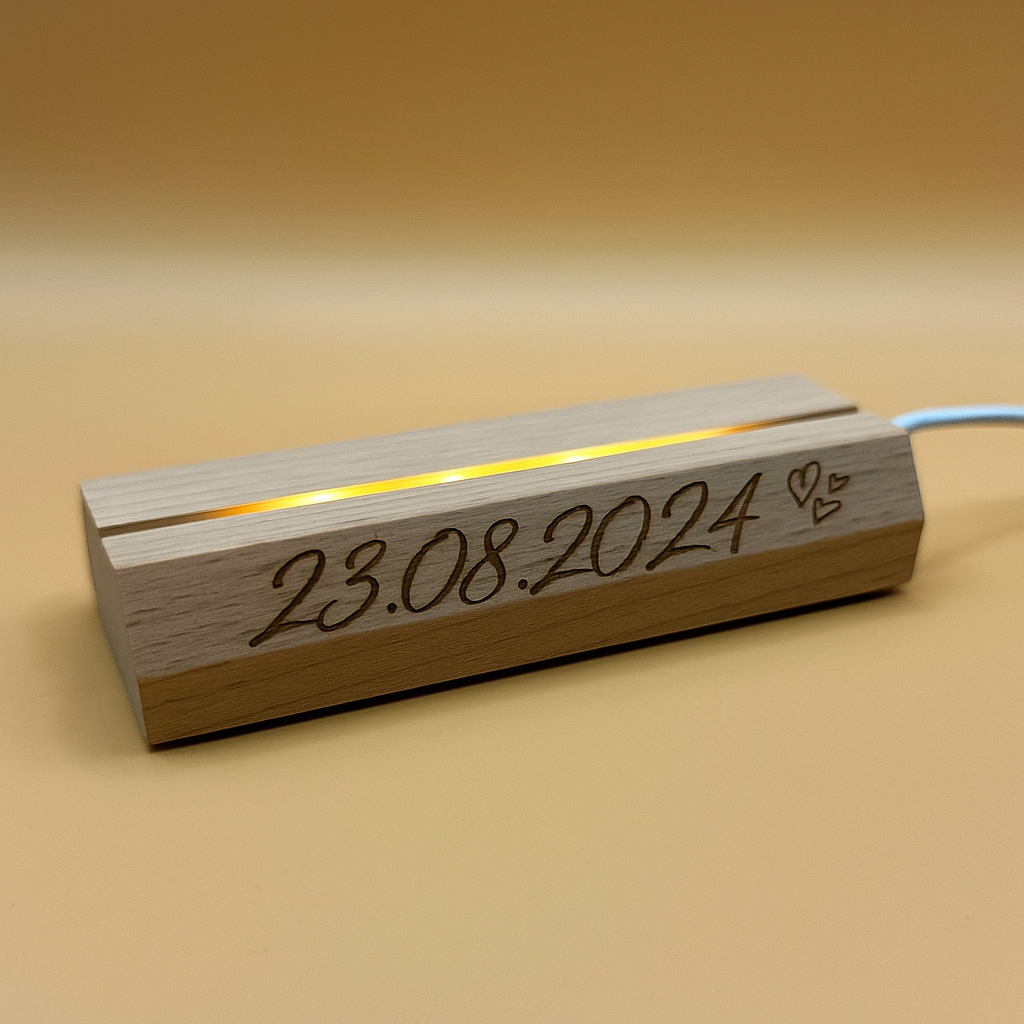 LED Spiegelglas Lampe - Personalisierbar