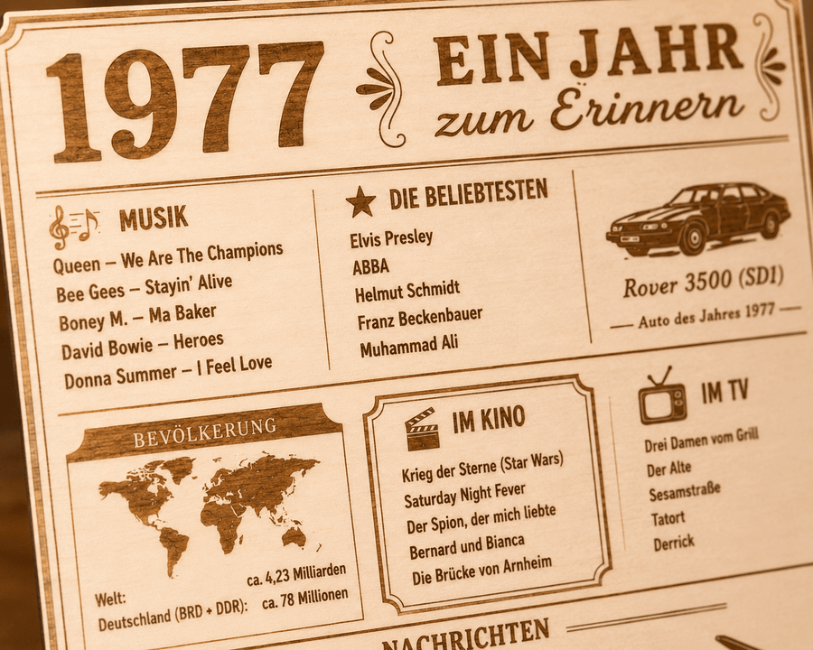 Jahrestafel - Personalisierbar