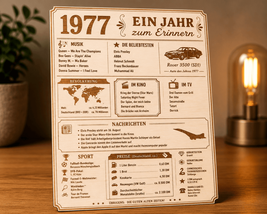 Jahrestafel - Personalisierbar