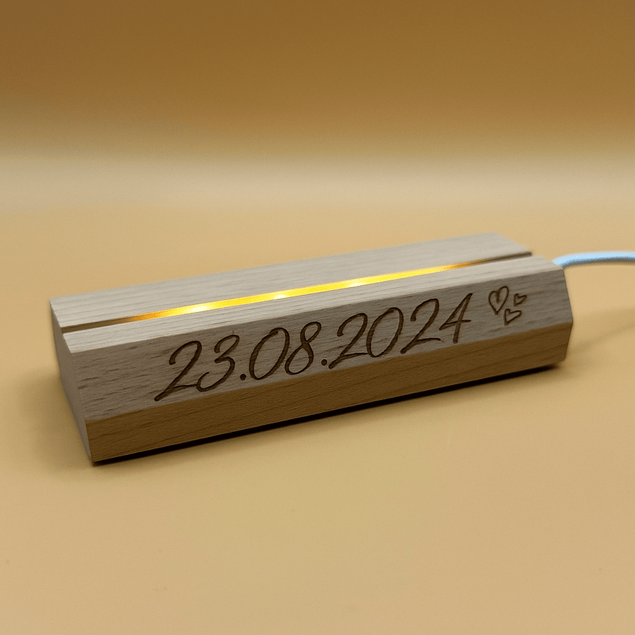 LED Spiegelglas Lampe - Personalisierbar